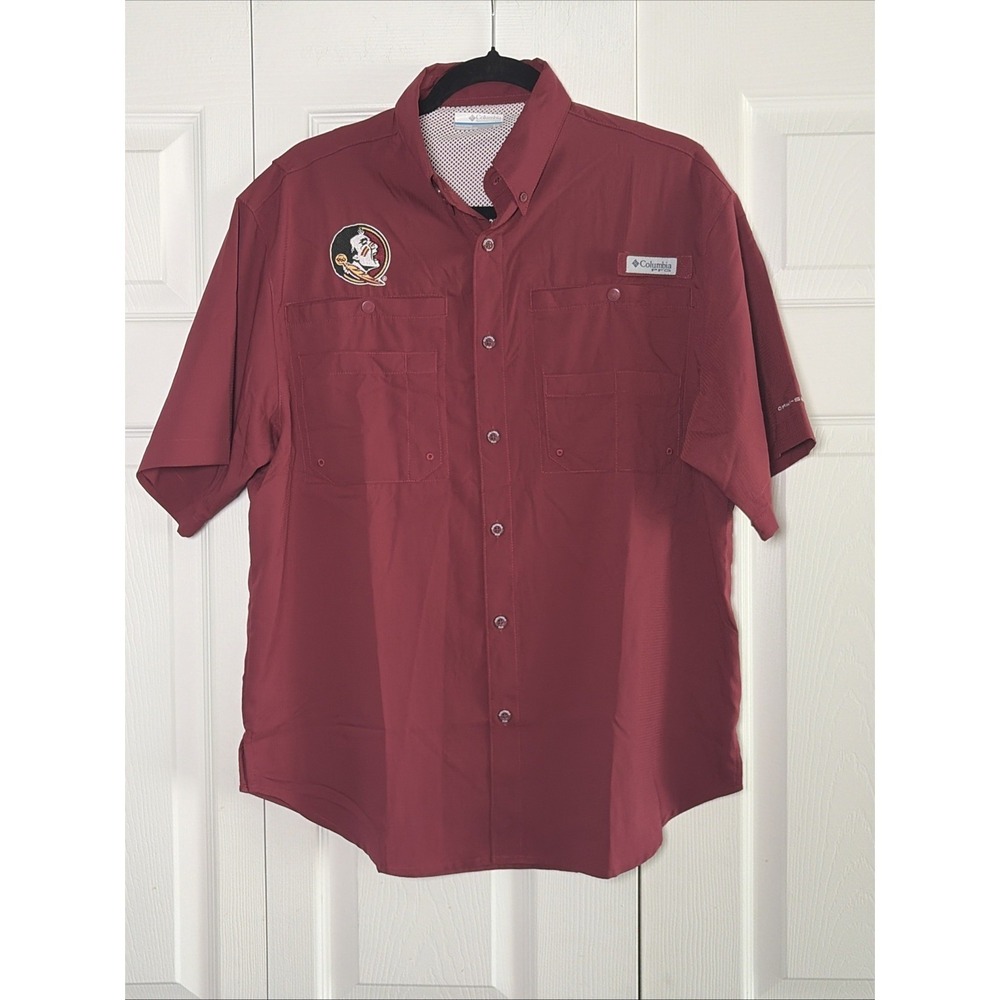 Columbia PFG Tamiami Florida‎ State Seminoles Mens Size S Garnet Fishing UPF FSU